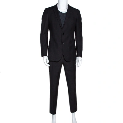 Pre-owned Dolce & Gabbana Black Striped Regular Fit Suit M