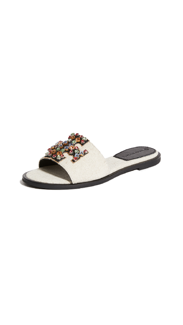tory burch jeweled slides