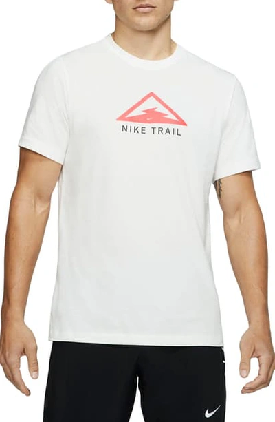 Shop Nike Dri-fit Trail Running T-shirt In Sail