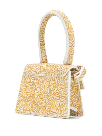 Shop Jacquemus Le Petit Chiquito Floral Micro Bag In Yellow