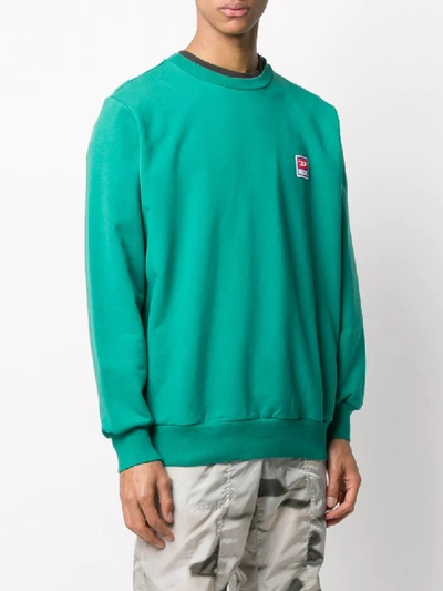 Shop Diesel '90s Logo Patch Sweatshirt In Green