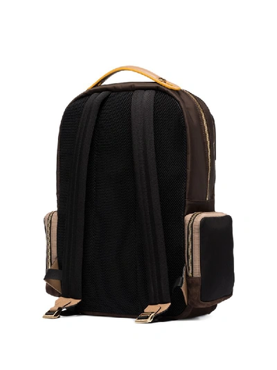 Shop Fendi Ff Motif Panelled Backpack In Brown