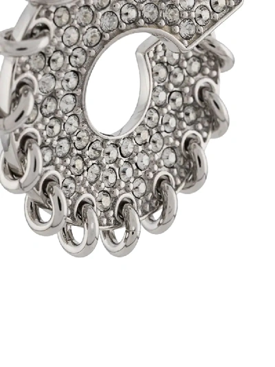 Shop Chloé Crystal Embellished Round Earrings In Silver