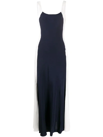 Shop Odyssee Shore Panelled Maxi Dress In Blue
