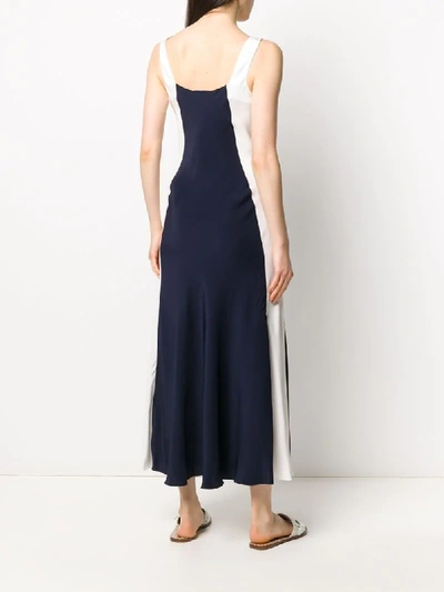 Shop Odyssee Shore Panelled Maxi Dress In Blue