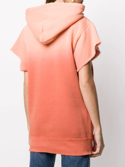 Shop Isabel Marant Embroidered Short-sleeved Hoodie In Orange