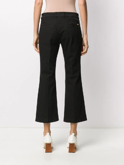Shop Incotex Cropped Flared Trousers In Black