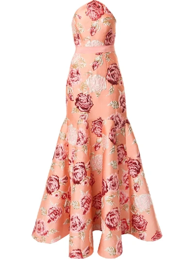 Shop Alice Mccall Heaven Rose-jacquard Gown In Pink