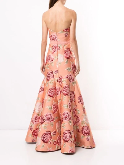 Shop Alice Mccall Heaven Rose-jacquard Gown In Pink