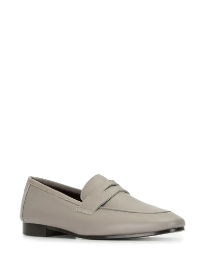 Shop Bougeotte Flat Penny Loafers In Grey