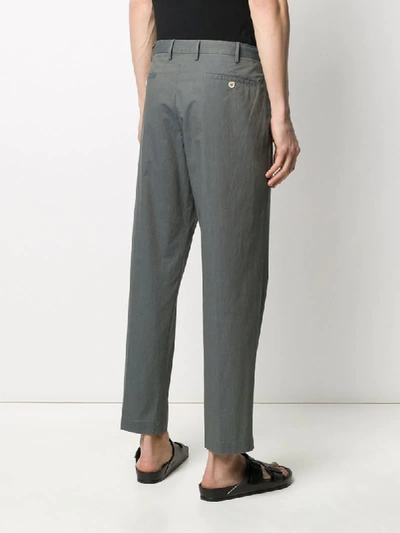 Shop Pt01 Cropped Straight-leg Trousers In Grey