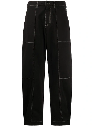 Shop See By Chloé Topstitching Straight-leg Jeans In Black