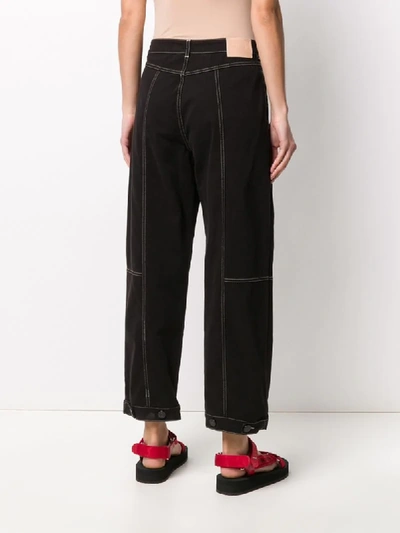 Shop See By Chloé Topstitching Straight-leg Jeans In Black