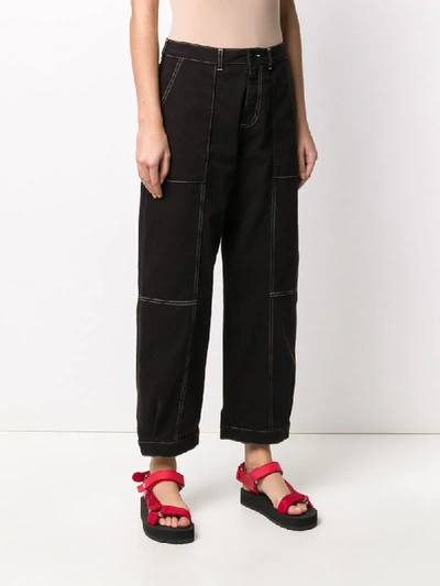 Shop See By Chloé Topstitching Straight-leg Jeans In Black