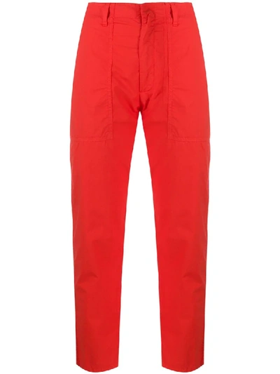 Shop Dondup Dylan Straight Trousers In Red