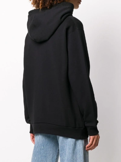 Shop Gucci Glitter-logo Hoodie In Black