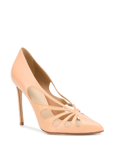 Shop Francesco Russo Cut-out Stiletto Pumps In Neutrals