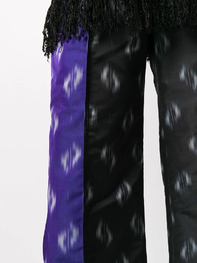 Shop Kenzo Ikat Print Wide-leg Trousers In Purple