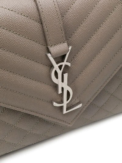 Shop Saint Laurent Envelope Crossbody Bag In Grey