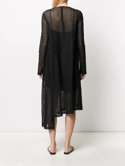Shop Jil Sander Asymmetrisches Kleid Mit Blumen-muster In Black