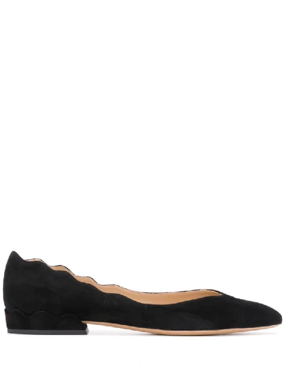 Shop Chloé Lauren Pointed-toe Ballerina Shoes In Black