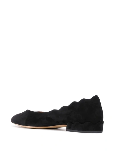 Shop Chloé Lauren Pointed-toe Ballerina Shoes In Black