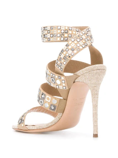 Shop Casadei Strappy Stiletto Sandals In Neutrals