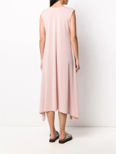 Shop Issey Miyake Flared Sleeveless Midi Dress In Pink