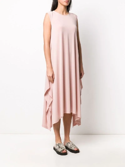 Shop Issey Miyake Flared Sleeveless Midi Dress In Pink