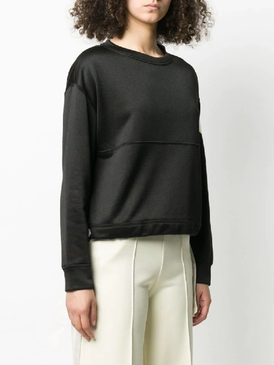 Shop Moncler Side Tie Sweatshirt In Black