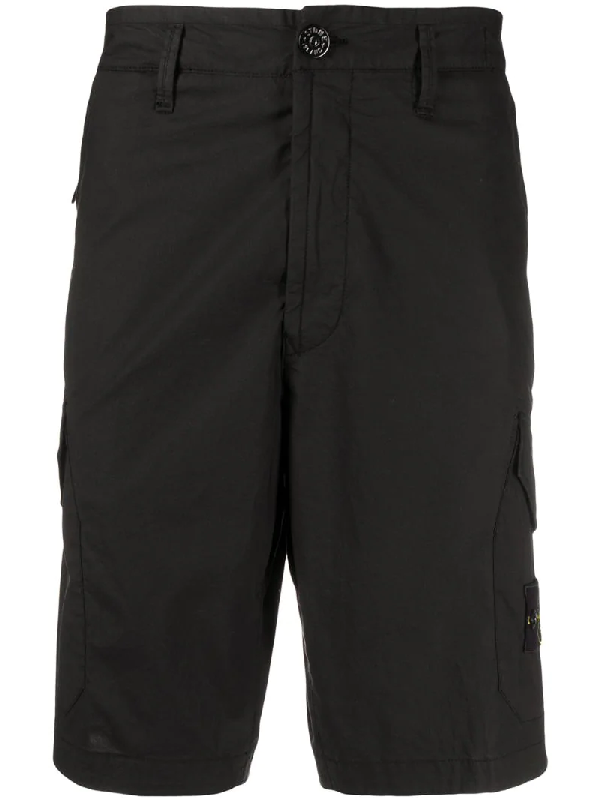 stone island cargo shorts black