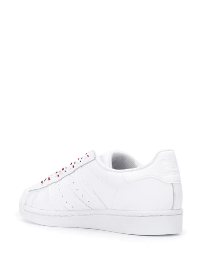 Shop Adidas Originals Superstar Heart-print Sneakers In White