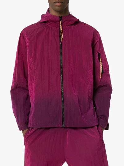 Shop Aries Ombré-dyed Windbreaker Jacket In Purple