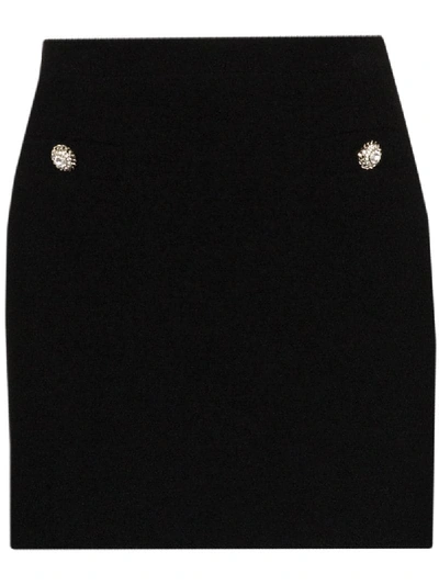 Shop Alessandra Rich Tweed Mini Skirt In Black