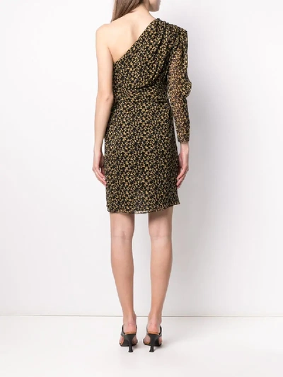 Shop Iro Morello Abstract Print Asymmetric Dress In Black