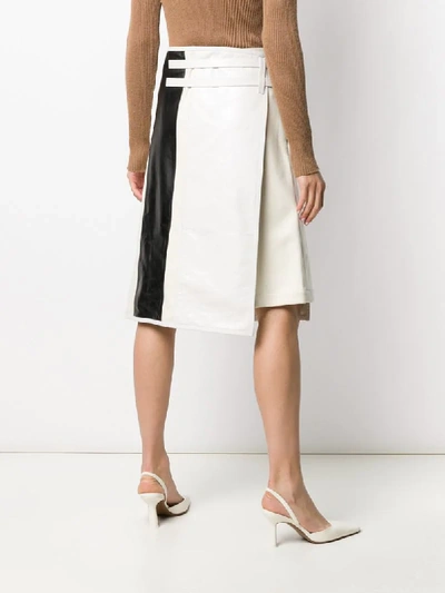 Shop Jil Sander Side Buckle Asymmetric Skirt In Neutrals