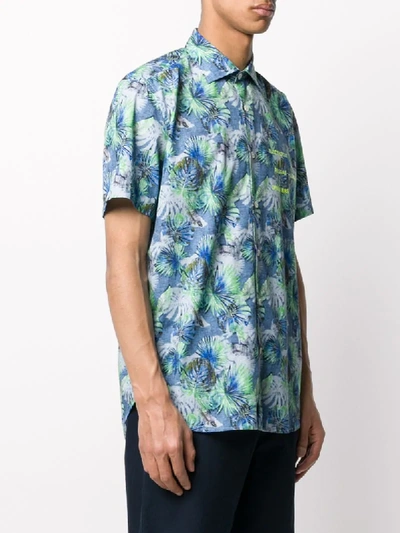 Shop Department 5 Palm Tree Print Shirt In Blue