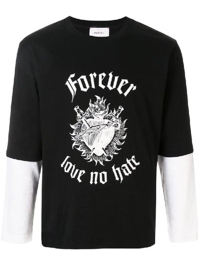 Shop Ports V Forever Love No Hate T-shirt In Black