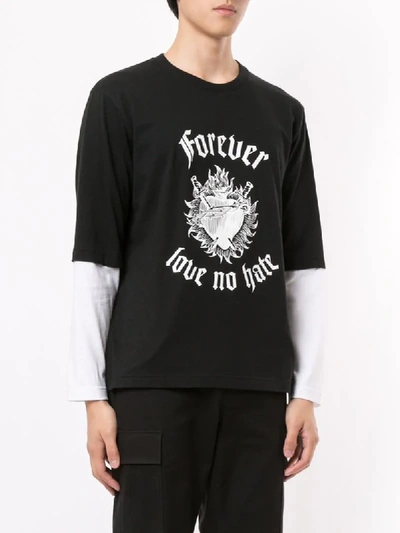 Shop Ports V Forever Love No Hate T-shirt In Black