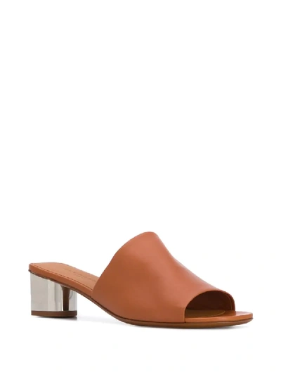 Shop Clergerie Lea 50mm Open Toe Mules In Brown