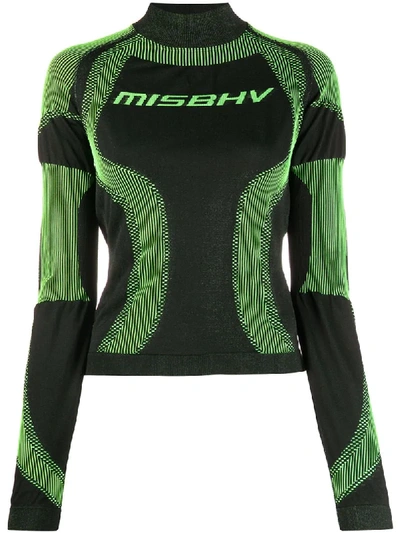 Shop Misbhv Logo Knitted Top In Green