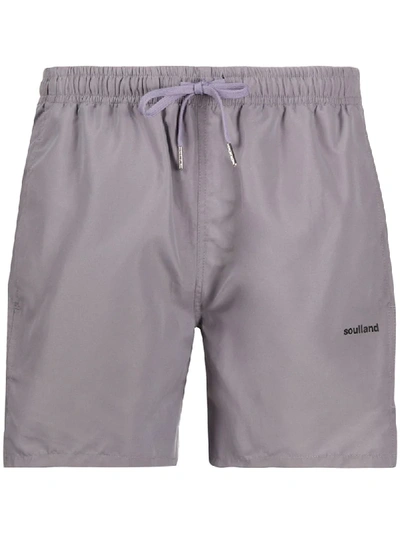 Shop Soulland William Swim Shorts In Grey