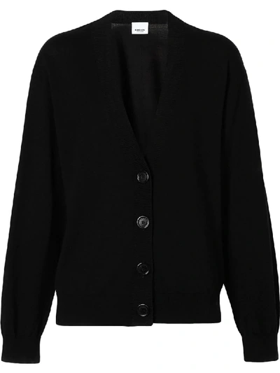 Shop Burberry Elbow-patch Cardigan In Black
