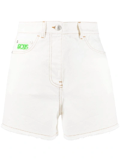 GCDS LOGO PATCH DENIM SHORTS 