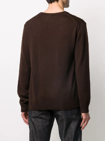 Shop Jil Sander Crew-neck Sweater In Brown