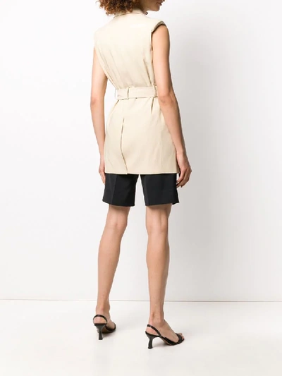 Shop Off-white Sleeveless Single-breasted Blazer In Neutrals