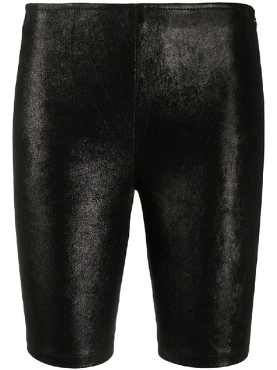 Shop Manokhi Suede Long Shorts In Black