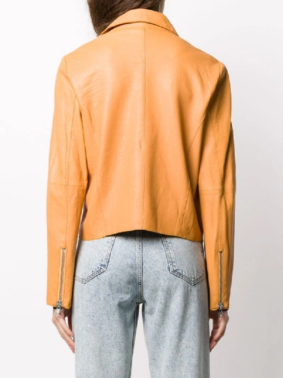 Shop Sword 6.6.44 Boxy Biker Jacket In Orange