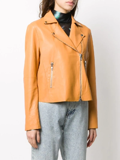 Shop Sword 6.6.44 Boxy Biker Jacket In Orange