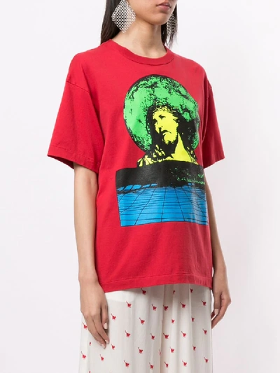 Shop Undercover Jesus Print T-shirt In Red